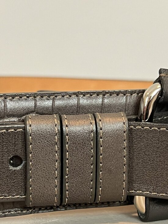 The Worth Collection Embossed Crocodile Belt Womens Size Small